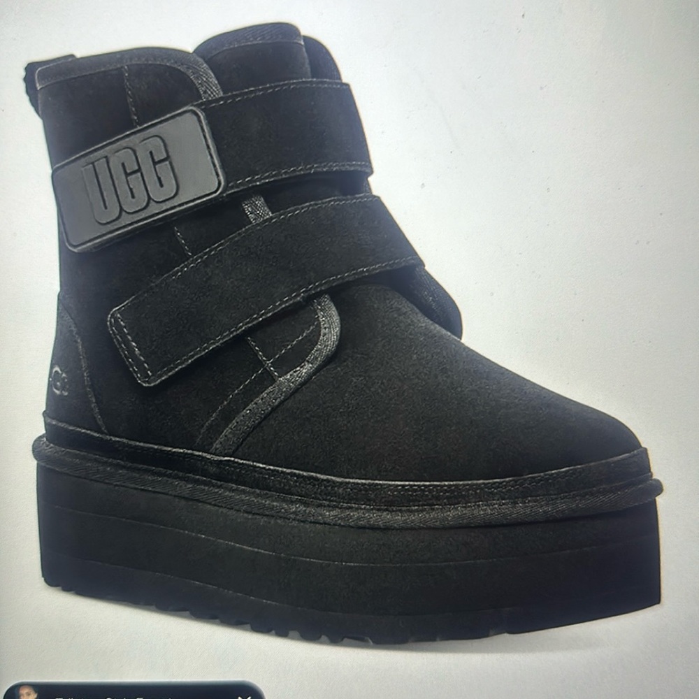 Double strap UGG platform booties